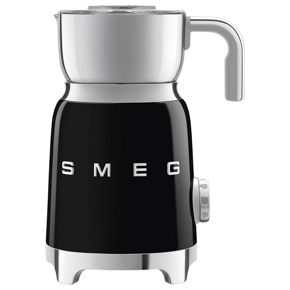 Smeg 20 Oz Retro Style Milk Frother in Black and Polished Chrome, , large