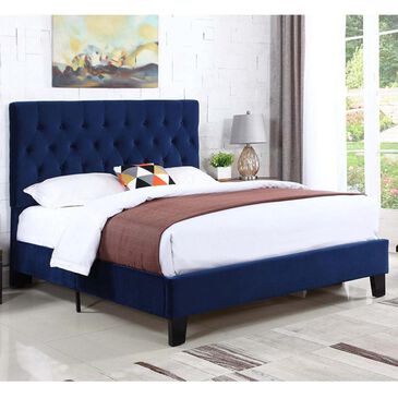 Golden Wave Furniture Amelia Twin Upholstered Bed in Navy, , large