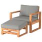 Walker Edison Hudson Patio Chair and Ottoman in Brown, , large