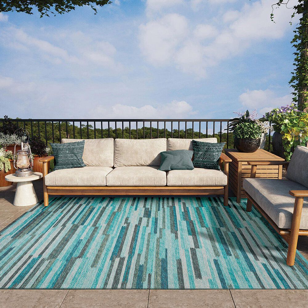 Dalyn Rug Company Sedona Striped 10&#39; x 14&#39; Poolside Indoor/Outdoor Area Performance Rug, , large