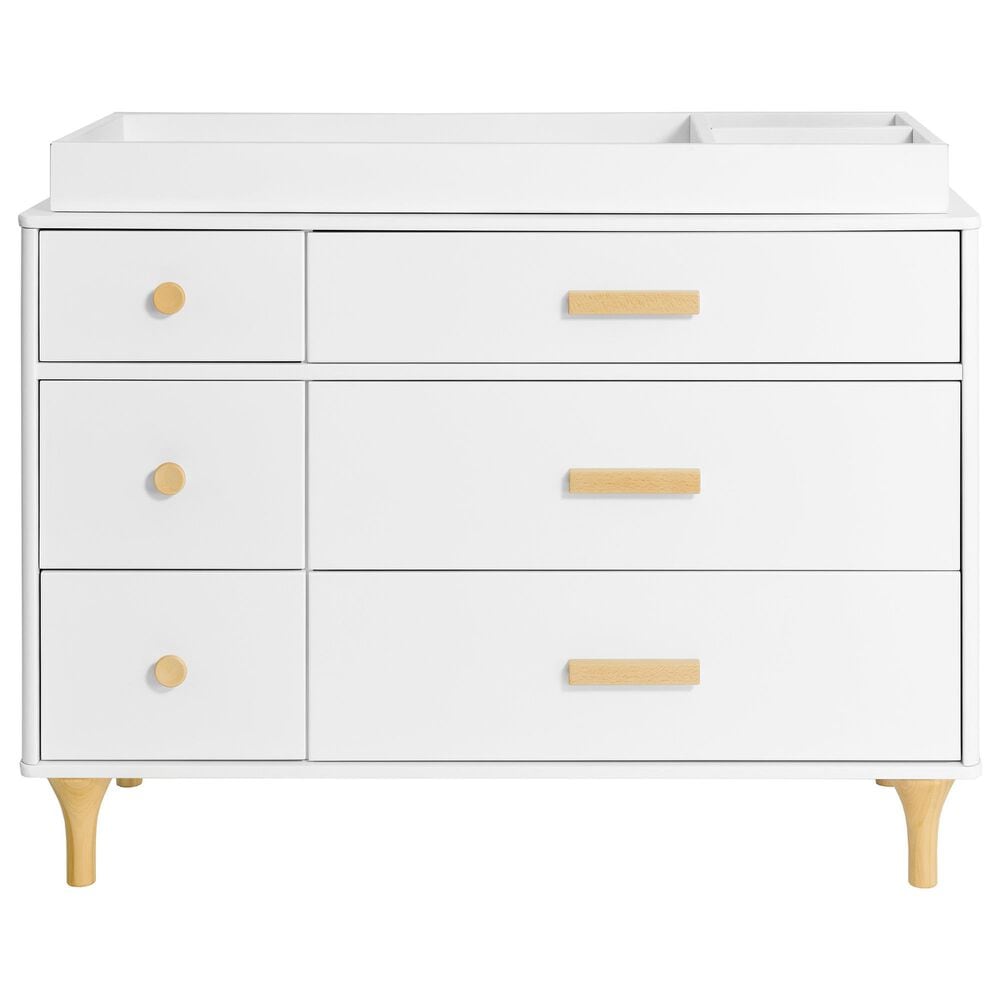 Babyletto Lolly 6 Drawer Double Dresser in White and Natural, , large