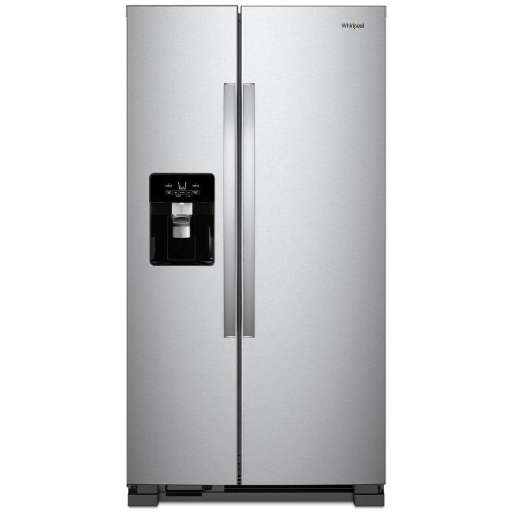 Whirlpool 2-Piece Kitchen Package with 24.6 Cu. Ft. Side-by-Side Refrigerator and 24&quot; Pocket Handle Dishwasher in Stainless Steel , , large