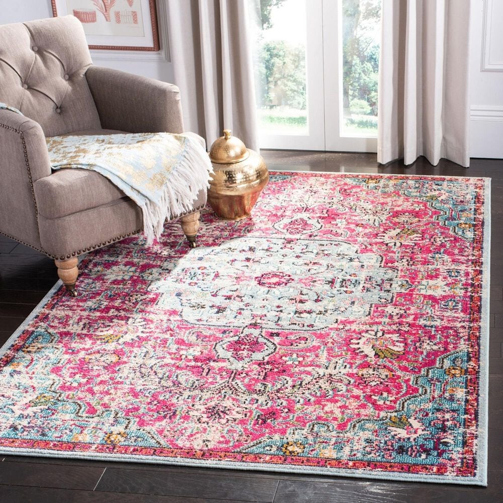 Safavieh Madison MAD447R 3&#39; x 5&#39; Fuchsia and Teal Area Rug, , large