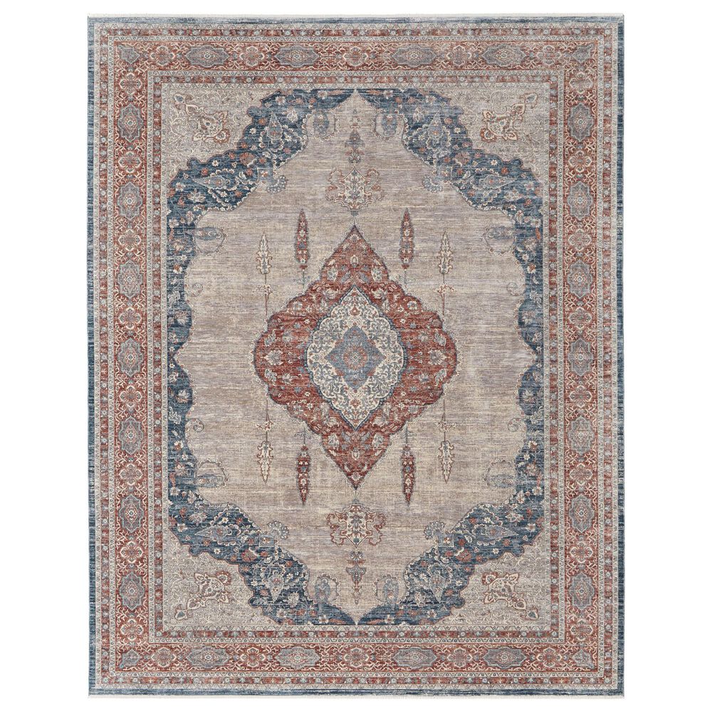 Feizy Rugs Marquette 5" x 7"2" Gray and Multicolor Area Rug, , large