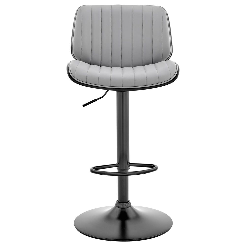 Armen Living Brock Adjustable Barstool in Gray and Black, , large