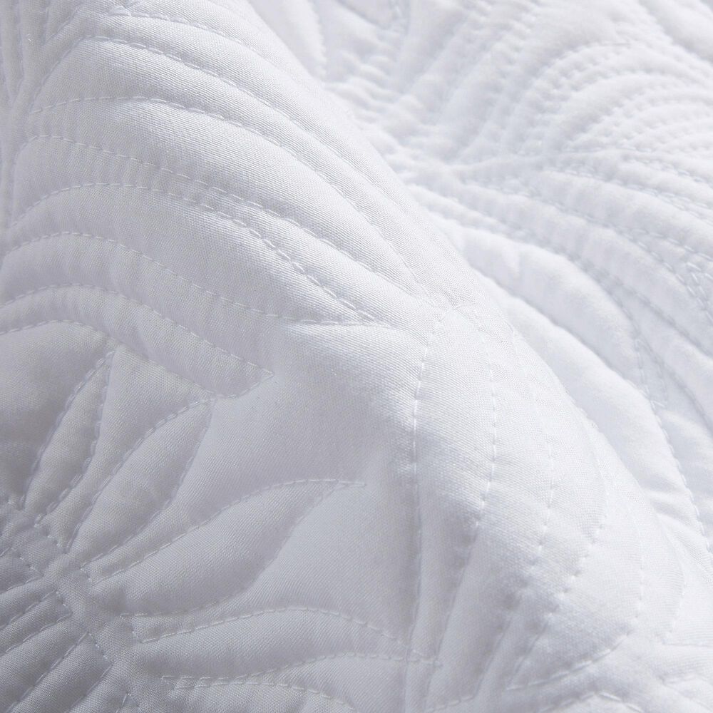 Jiangsu Royal Home Coastal Palm 3-Piece Queen Quilt Set in White, , large