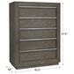 Millennium Anibecca 5 Drawer Chest in Weathered Gray, , large