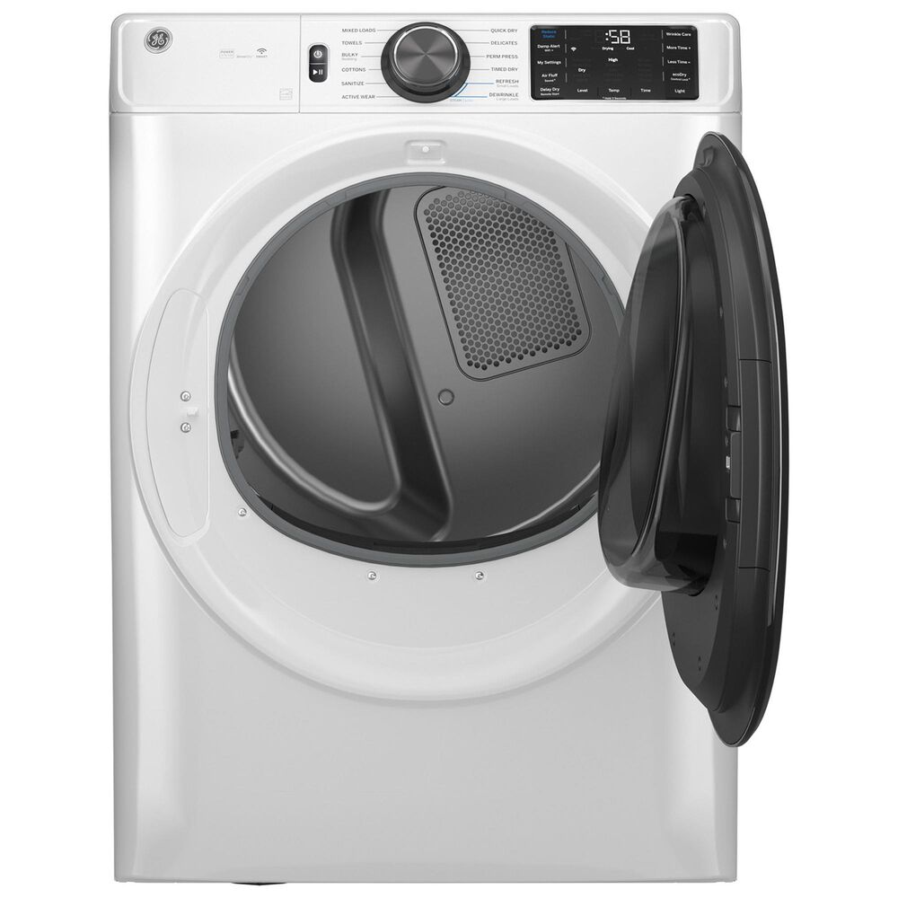 GE Appliances Energy Star 7.8 Cu. Ft. Capacity Smart Front Load Gas Dryer with Steam and Sanitize Cycle in White, , large