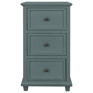 Flair Industries 3-Drawer Side Table in Seafoam, , large