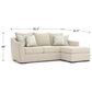 Xenia Contemporary Sofa Chaise in Vibrant Vision Oatmeal, , large