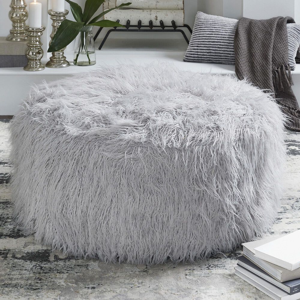 Signature Design by Ashley Galice Oversized Accent Ottoman in Light Gray, , large