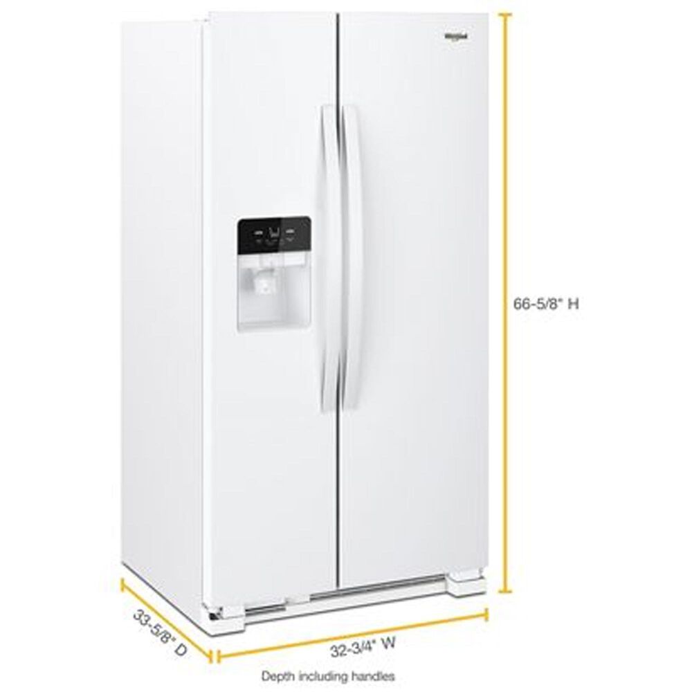 Whirlpool 21.4 Cu. Ft. 33&quot; Wide Side-by-Side Refrigerator in White, , large
