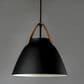 Maxim Lighting Nordic 1-Light Pendant in Black with Tan leather, , large