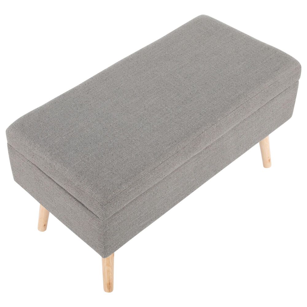 Lumisource Storage Bench with Flip Top Lid in Grey/Natural, , large