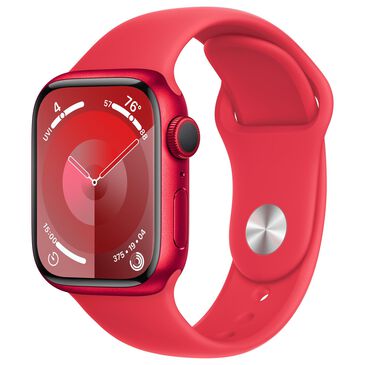 Apple Watch Series 9 GPS 41mm Red Aluminum Case with Red Sport Band - S/M, , large