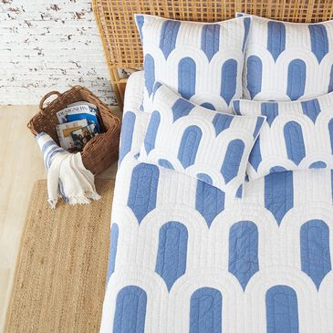 C and F Home Phoebus 3-Piece King Quilt Set in Blue and White, , large
