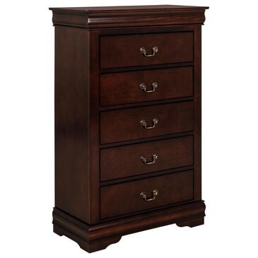 at HOME Louis Philip 5 Drawer Chest in Cherry, , large