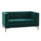 37B Isaac Stationary Loveseat in Green Velvet, , large