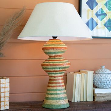 Kalalou Table Lamp in Green and Rust, , large