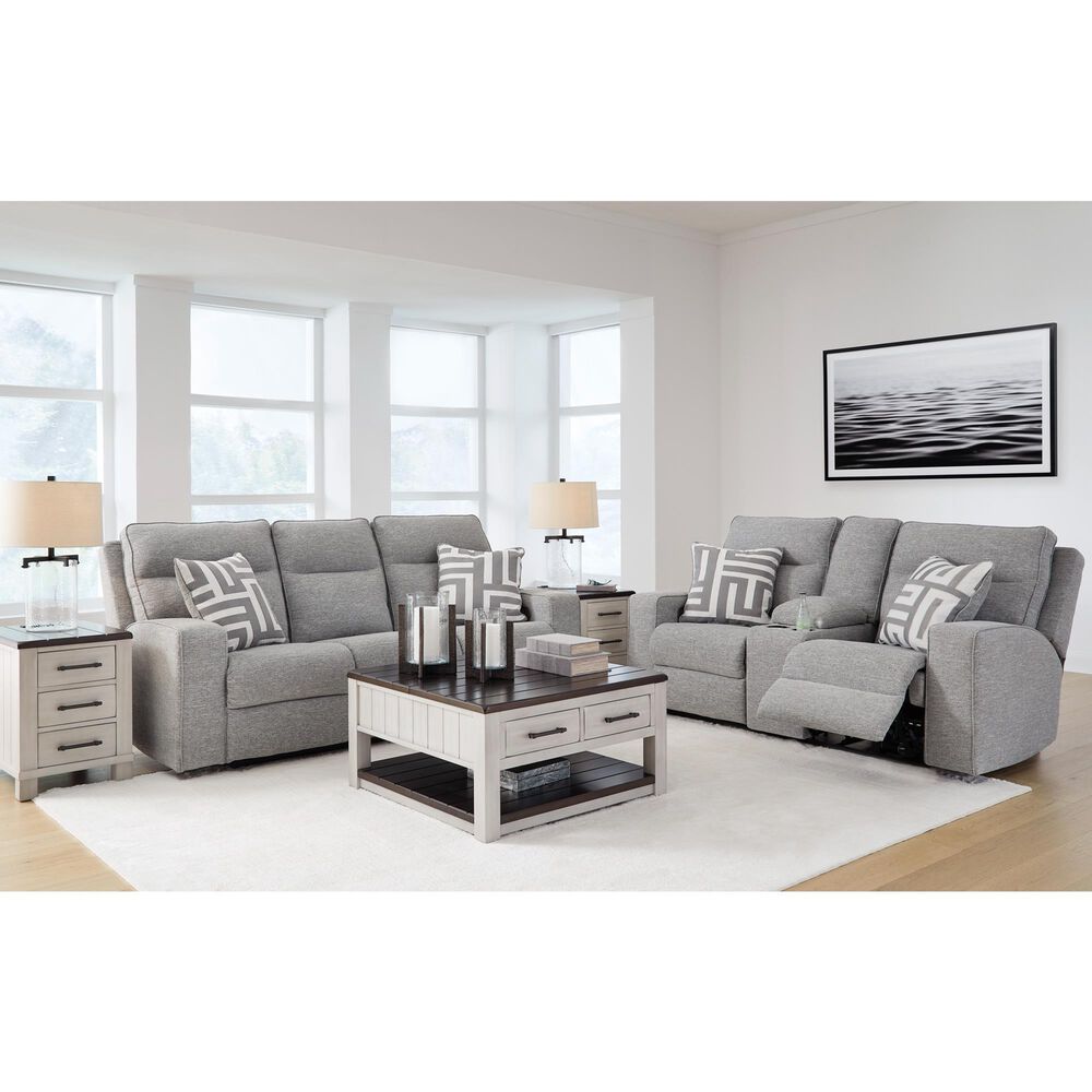 Signature Design by Ashley Biscoe Power Reclining Sofa in Pewter, , large