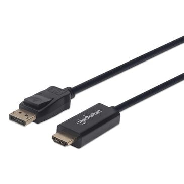 Manhattan 6" DisplayPort to HDMI Cable in Black, , large