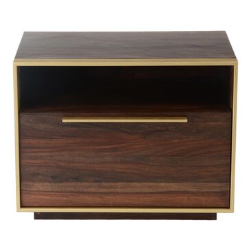 Moe"s Home Collection Focus 1 Drawer Nightstand in Brown and Brass, , large