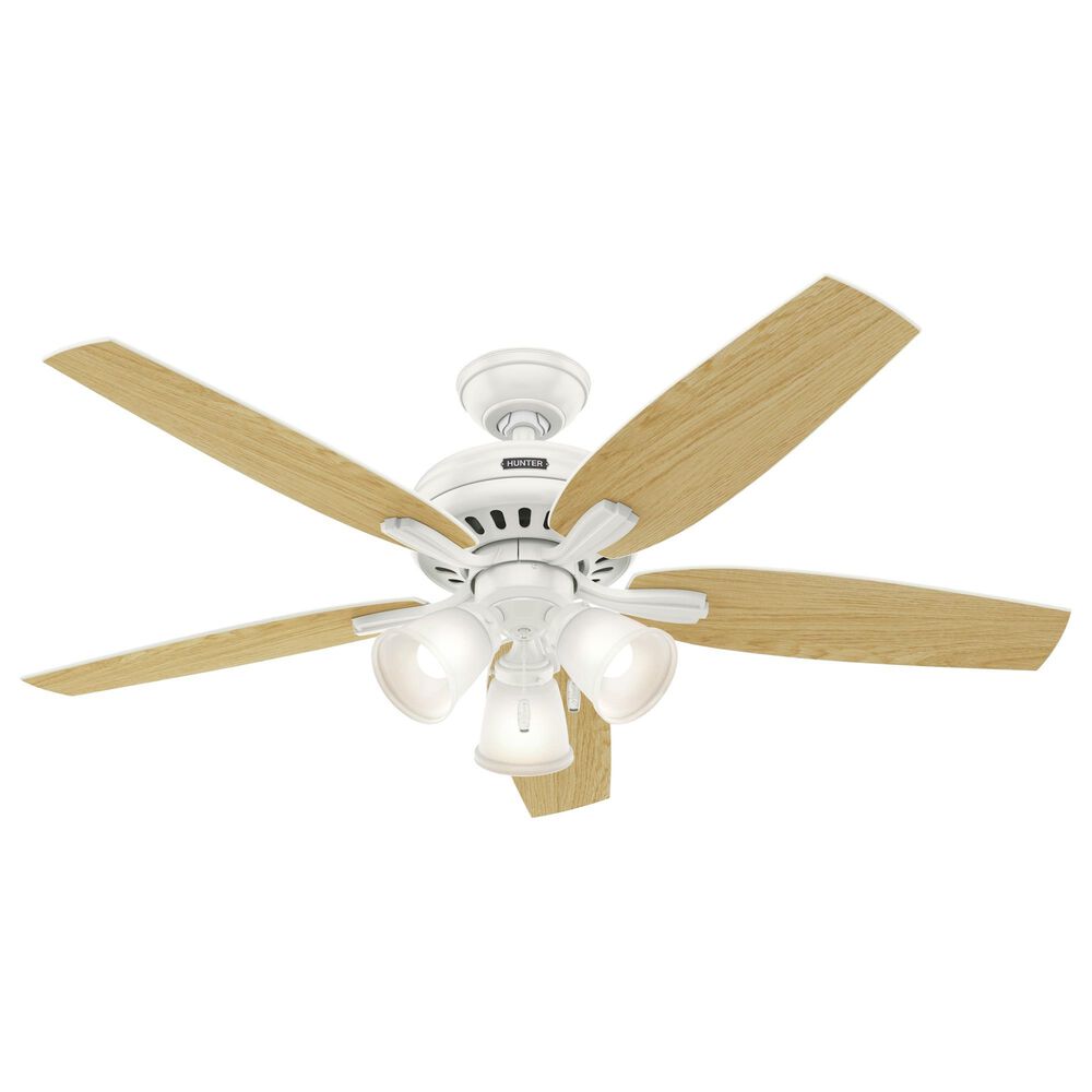 Hunter Newsome 52&quot; Ceiling Fan with 3 Lights in Fresh White, , large