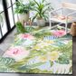 Safavieh Barbados Tropical Floral 3"3" x 5" Green and Pink Indoor/Outdoor Area Rug, , large