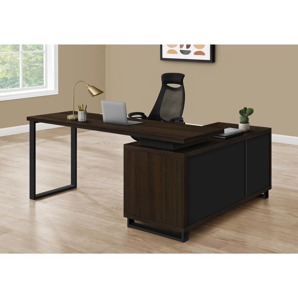 Monarch Specialties L-Shaped Computer Desk Brown