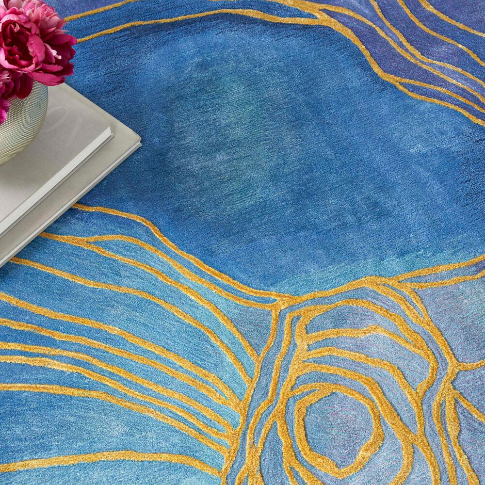 Nourison Prismatic 5&#39;6&quot; x 7&#39;5&quot; Blue Gold Area Rug, , large