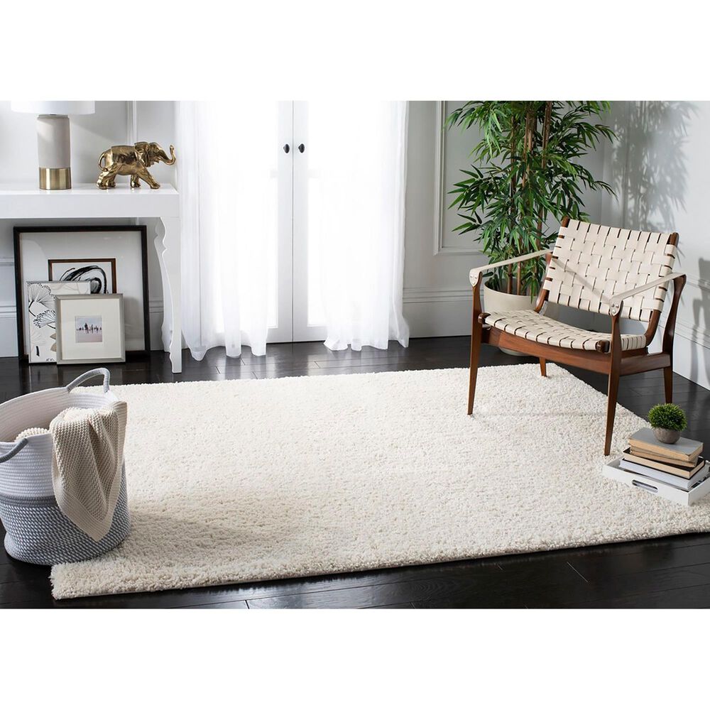 Safavieh August Shag AUG900C 5&#39;3&quot; x 7&#39;6&quot; Ivory Area Rug, , large