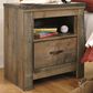 Signature Design by Ashley Trinell 1 Drawer Nightstand in Brown with 2 USB Type C Ports, , large