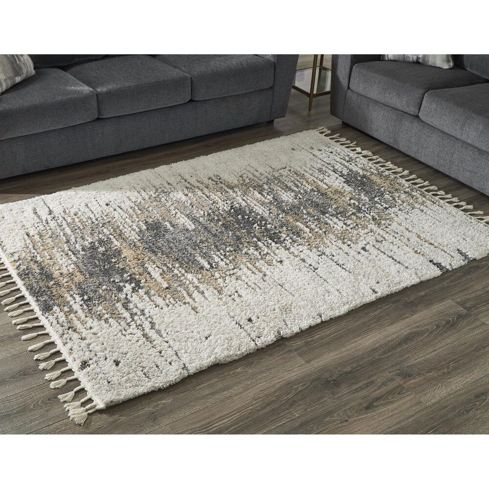 Signature Design by Ashley Jembeth 5&#39;3&quot; x 7&#39; Cream, Beige, Gray, Charcoal and Gold Area Rug, , large