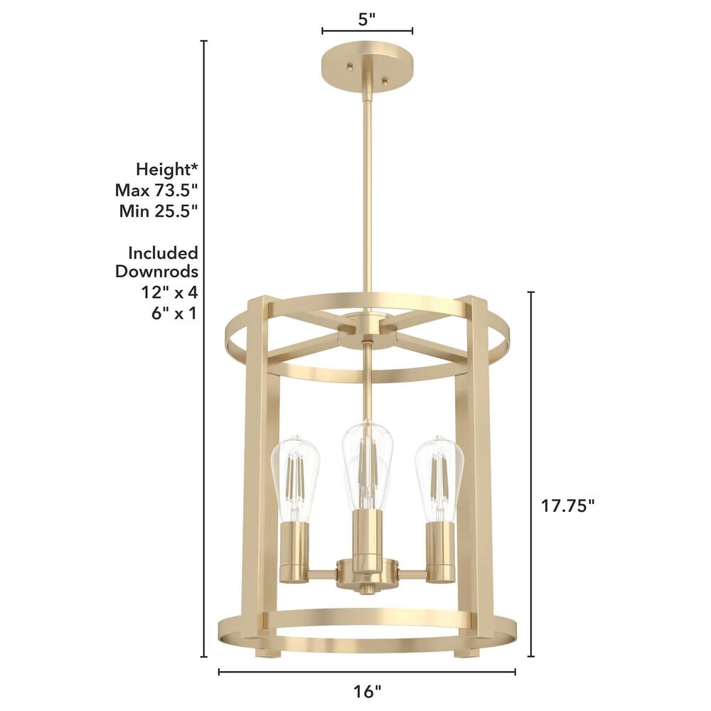 Hunter Astwood 16&quot; 4-Light Chandelier in Alturas Gold, , large