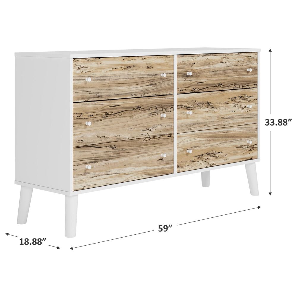 Signature Design by Ashley Piperton 6-Drawer Dresser in Brown and White, , large