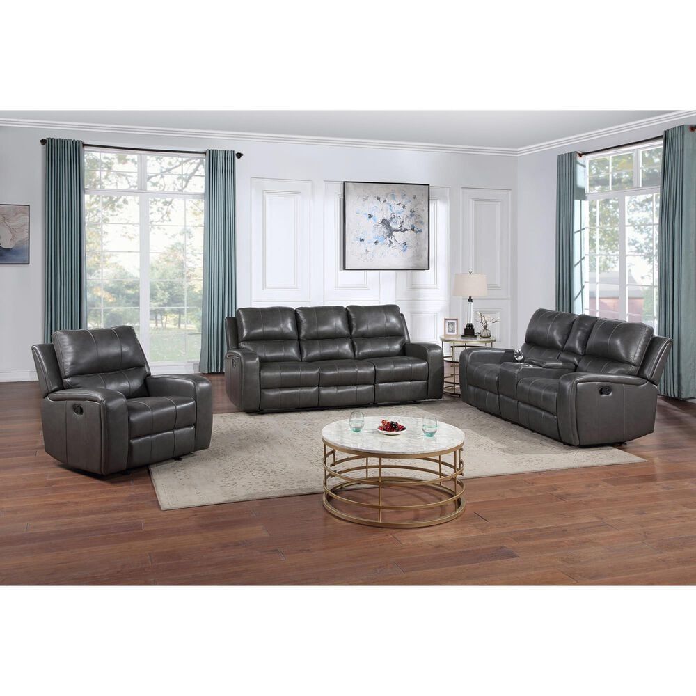 New Heritage Design Linton Power Recline Console Loveseat in Dark Gray, , large