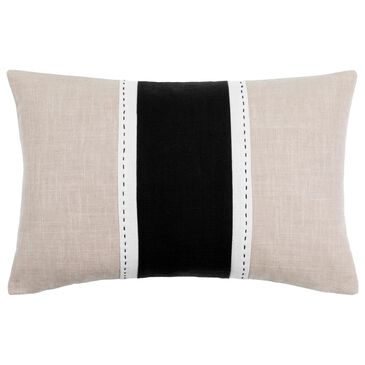 Surya Ritzy 13" x 20" Lumbar Pillow in Black, Beige and White, , large