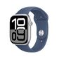 Apple Watch Series 10 GPS 46mm Silver Aluminum Case with Denim Sport Band - S/M (Pre-Order), , large