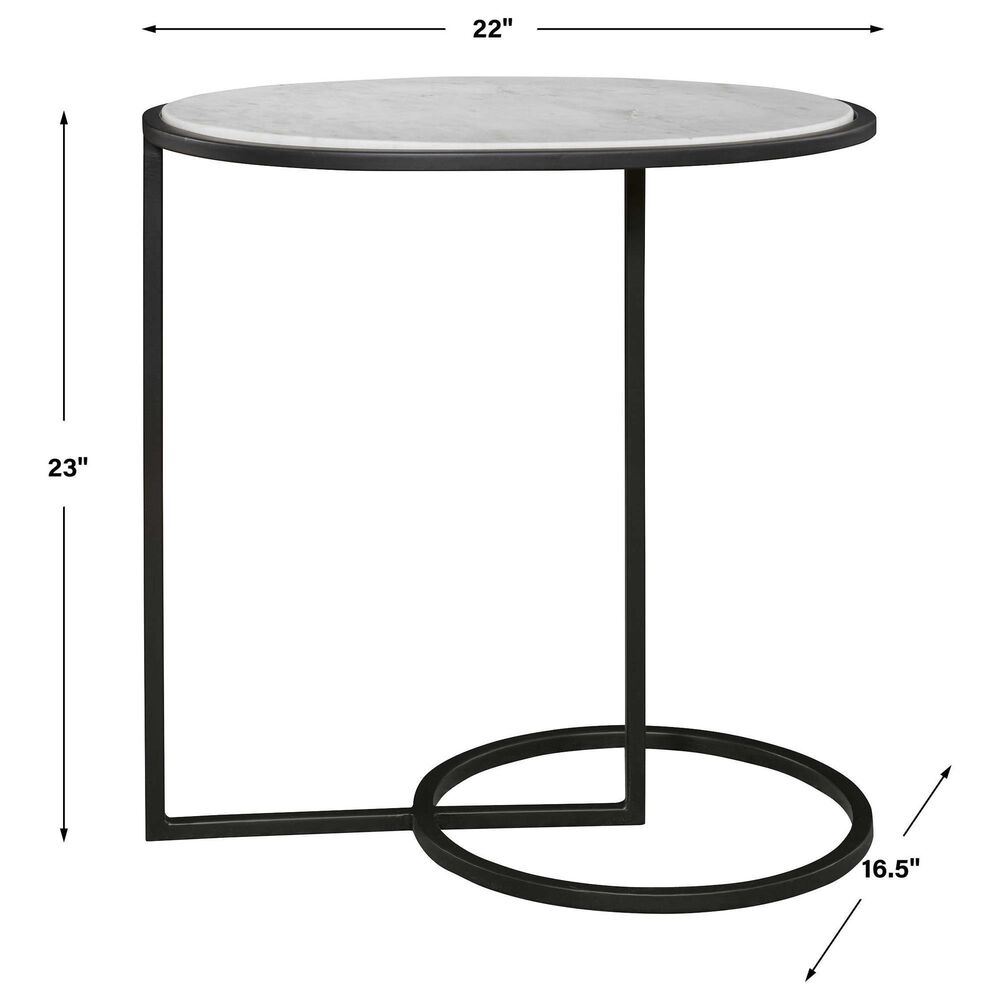 Uttermost Twofold Side Table in Satin Black and Polished White, , large