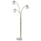 Adesso Remi Arc Lamp in Antique Brass and White, , large