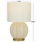 Maple and Jade Ceramic Gourd Table Lamp in Cream and Gold, , large