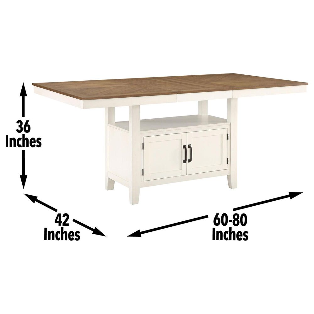 Steve Silver Hyland Counter Table with 20&quot; Leaf in Milk and Honey - Table Only, , large