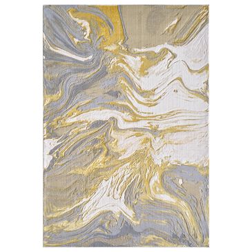 Kas Oriental Rugs Luna Watercolors 9"10" x 13"2" Gold and Grey Area Rug, , large