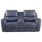 Italiano Furniture Cambria Power Reclining Console Loveseat with Power Headrests in Blue, , large