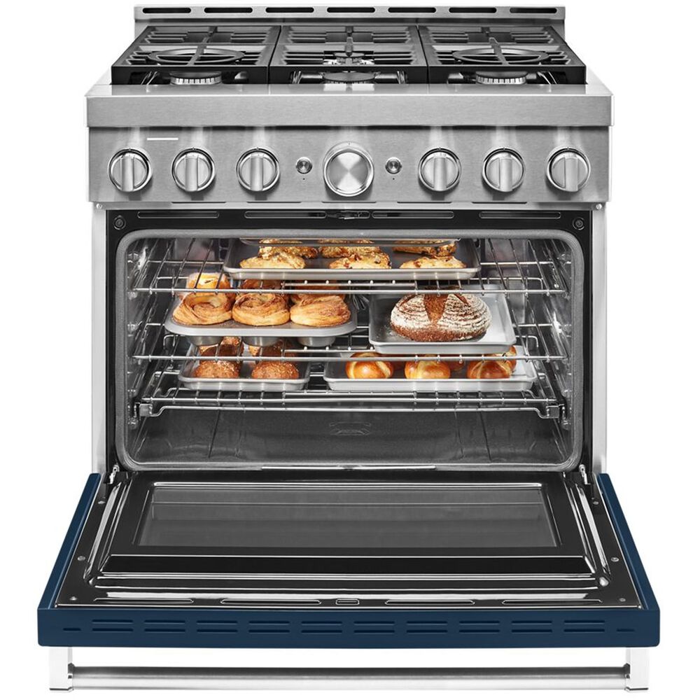 KitchenAid 36&quot; Professional Dual Fuel Range in Ink Blue, , large