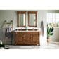 James Martin Brookfield 60" Double Bathroom Vanity in Country Oak with 3 cm Arctic Fall Solid Surface Top and Rectangle Sink, , large