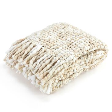 Demdaco Woven Throw Blanket in White and Ivory, , large