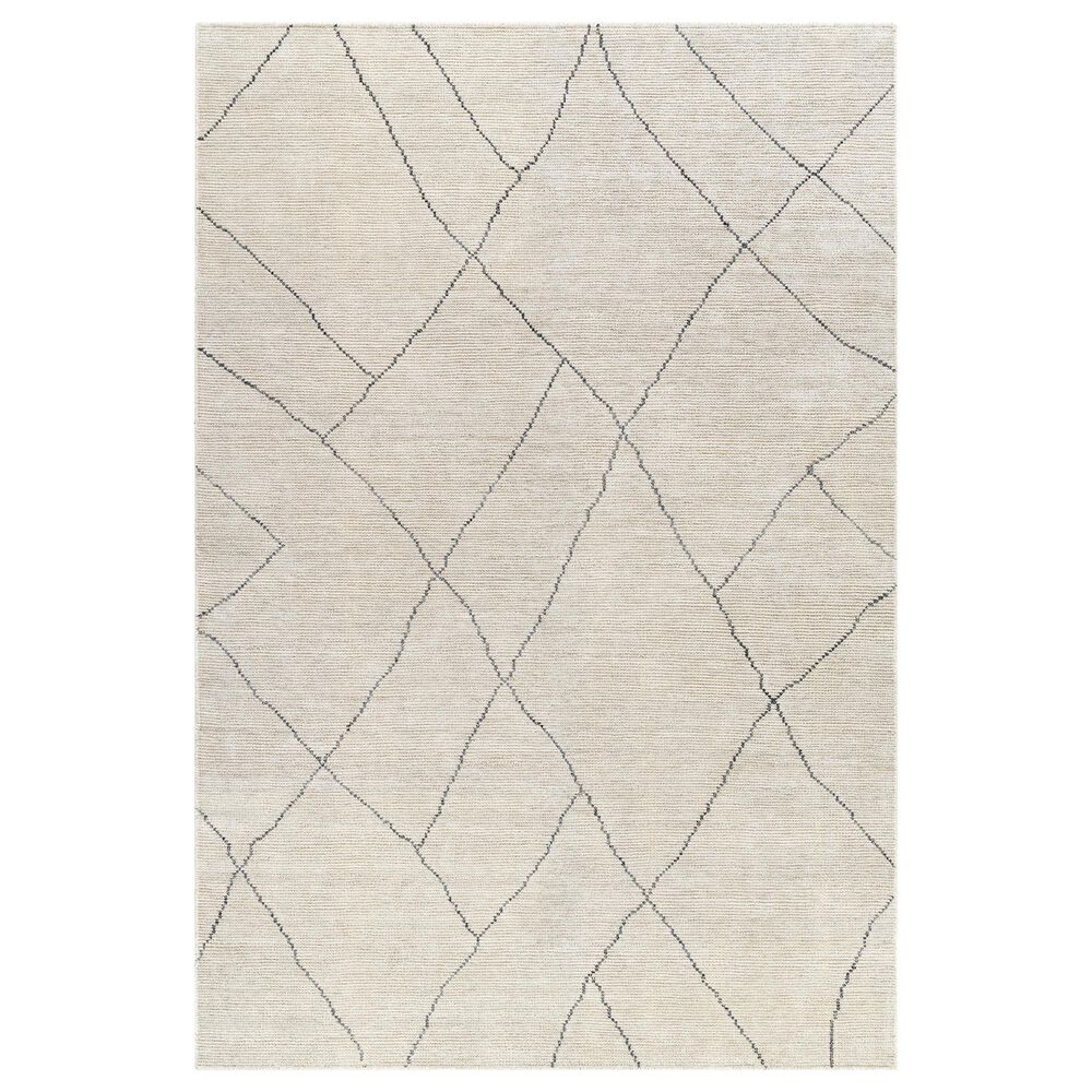 Surya Nalan 9" x 12" Off-White, Charcoal and Black Area Rug, , large