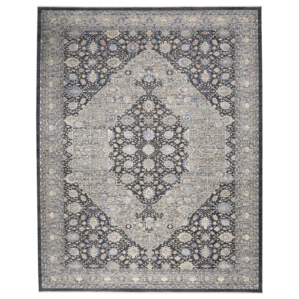 Nourison Starry Nights STN11 10" x 13" Grey and Blue Area Rug, , large