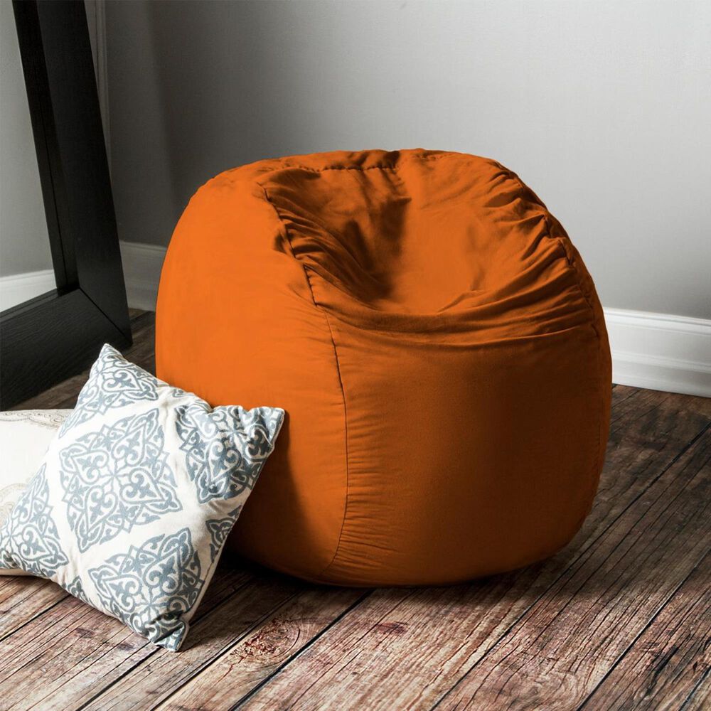 Jaxx 4&#39; Round Bean Bag with Removable Cover in Mandarin, , large